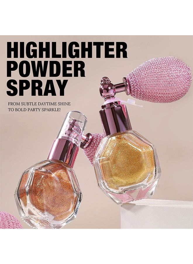 lakerain Glitter Highlight Body Mist,Highlighter Powder Spray, Shimmering Powder High Gloss for Face Body & Hair, Long-lasting Glitter Waterproof Face Highlighter Spray  (#04 LIGHT BROWN) - Image 3